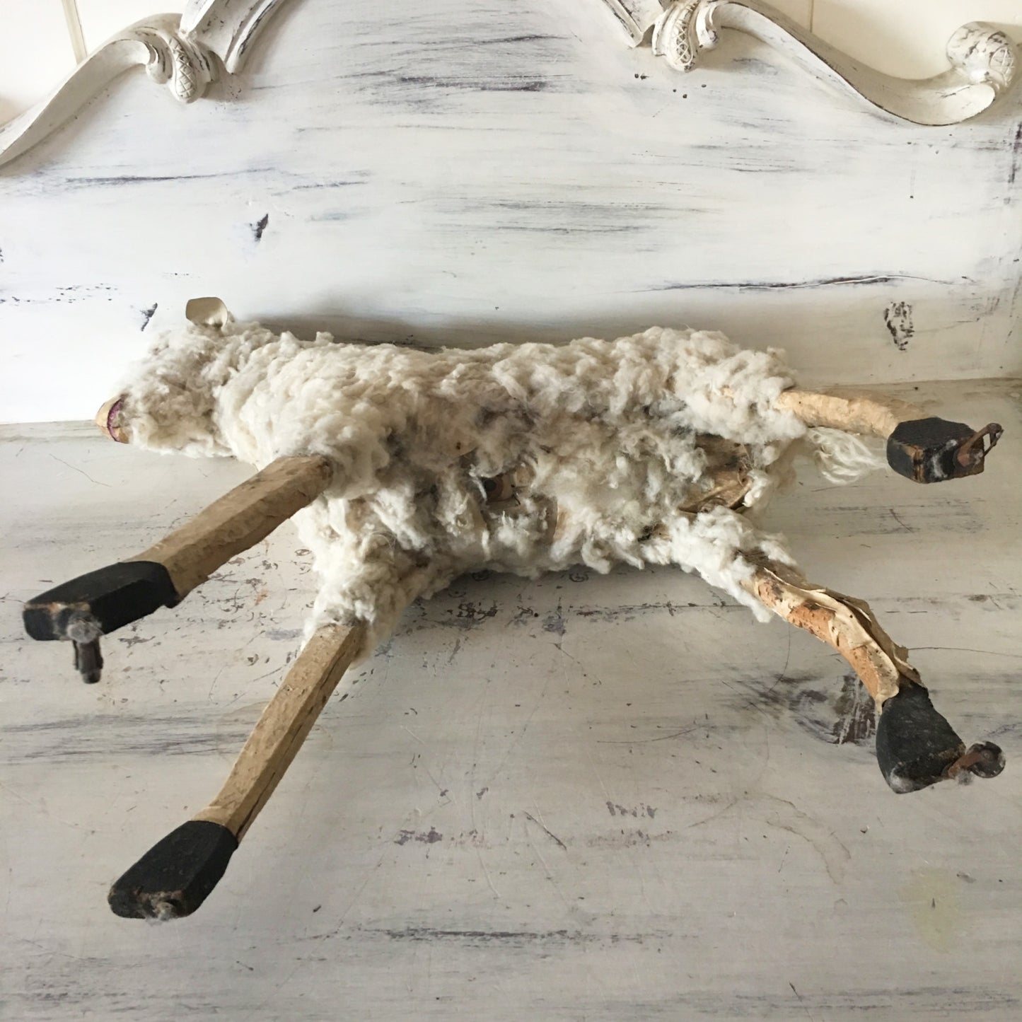 1880 Erzgebirche Toy Pull Sheep Doll