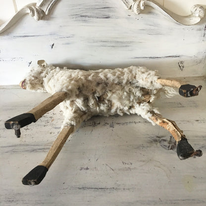 1880 Erzgebirche Toy Pull Sheep Doll