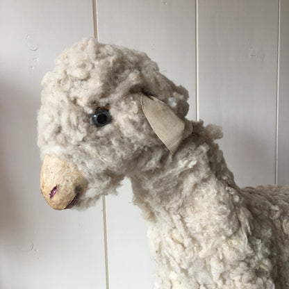 1880 Erzgebirche Toy Pull Sheep Doll