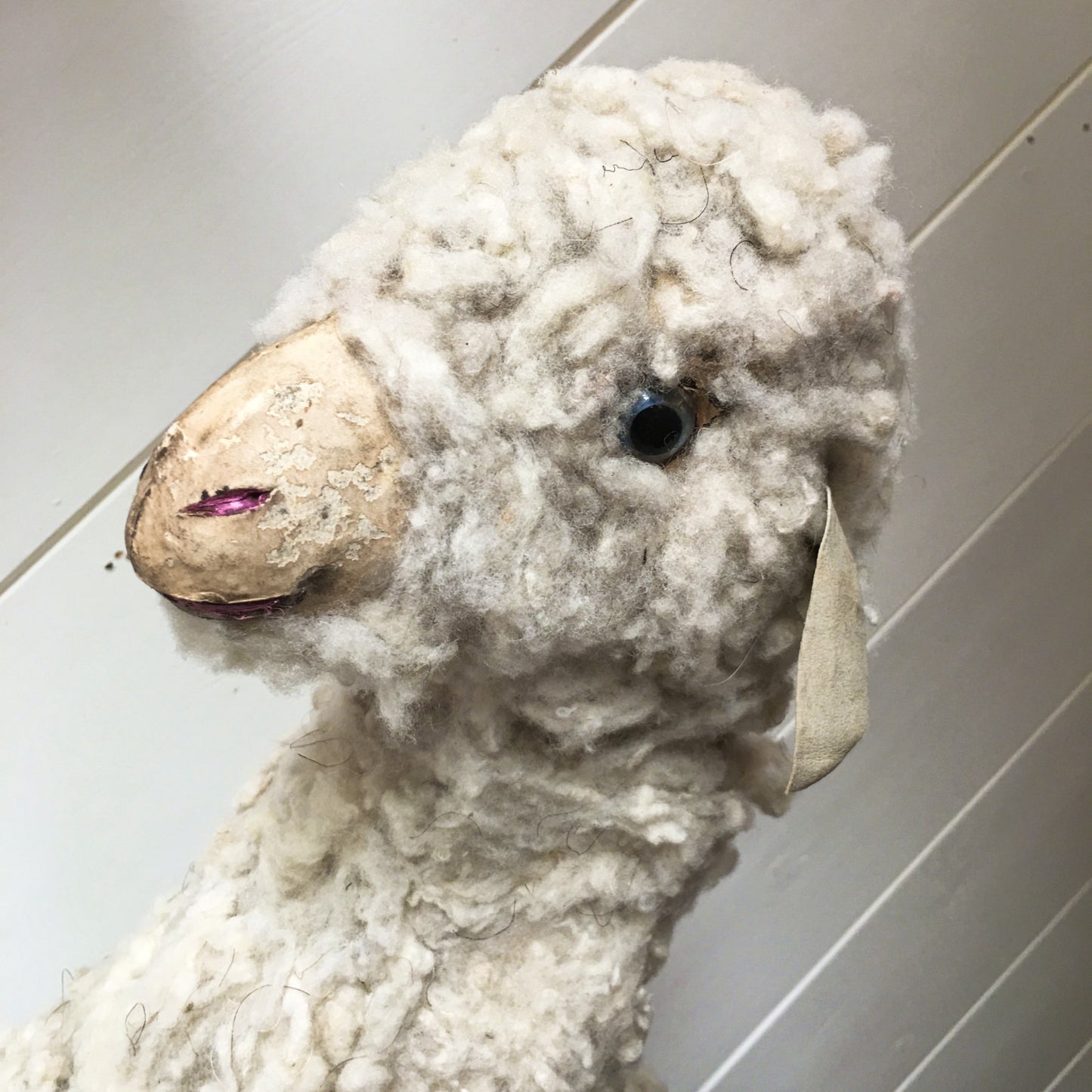 1880 Erzgebirche Toy Pull Sheep Doll