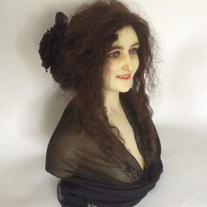 1920 P. Imans Wax Bust with Original Hair Jeanne