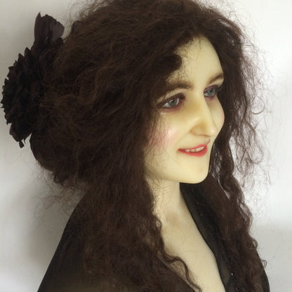 1920 P. Imans Wax Bust with Original Hair Jeanne