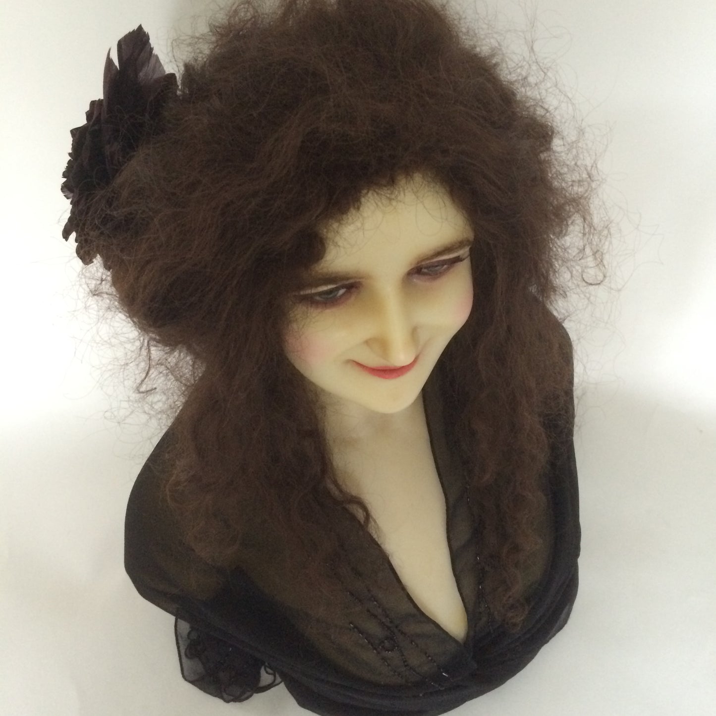 1920 P. Imans Wax Bust with Original Hair Jeanne