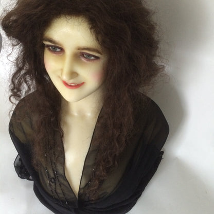 1920 P. Imans Wax Bust with Original Hair Jeanne