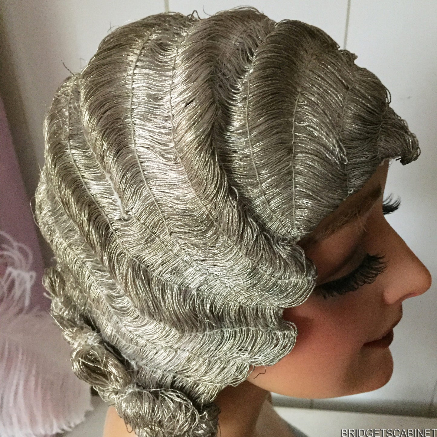 1920s Metal Bullion Flapper Wig