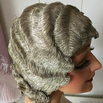 1920s Metal Bullion Flapper Wig