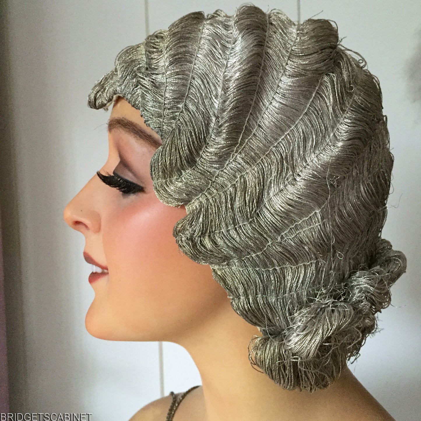 1920s Metal Bullion Flapper Wig