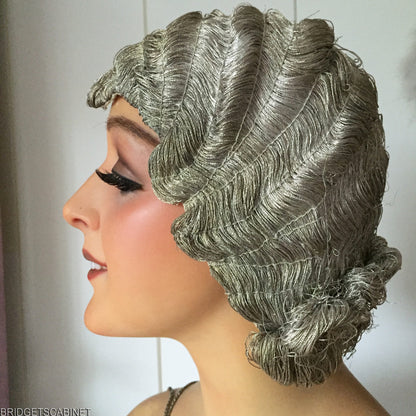 1920s Metal Bullion Flapper Wig