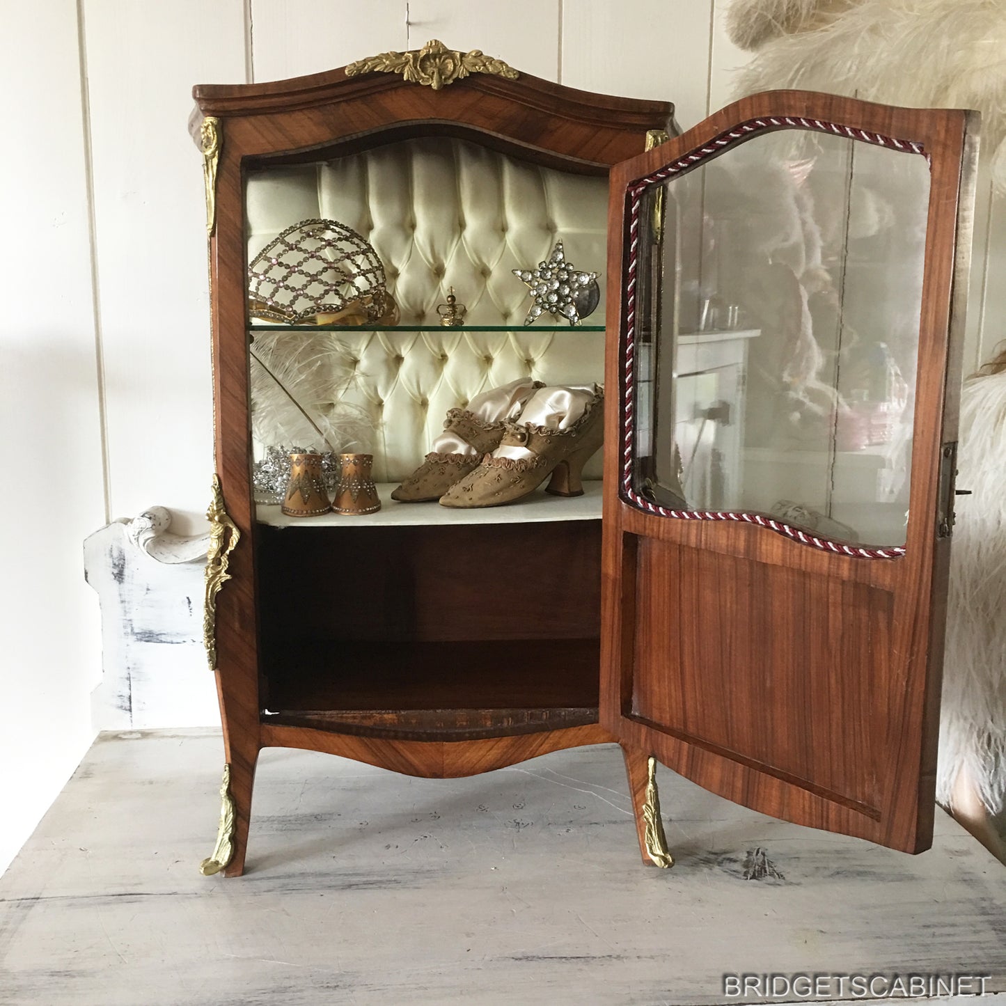 Antique French Doll Display Cabinet