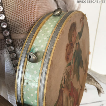 1890s Tambourine Candy Container Doll