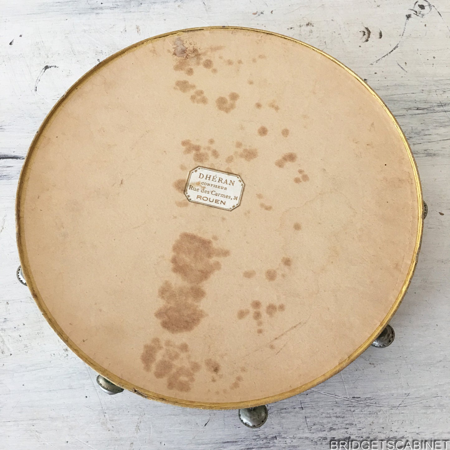 1890s Tambourine Candy Container Doll