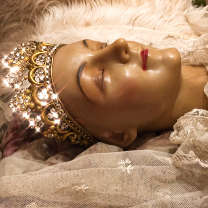19th Century Santos Wax Relik Head