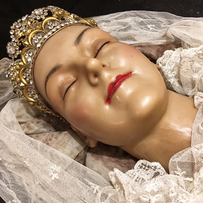 19th Century Santos Wax Relik Head