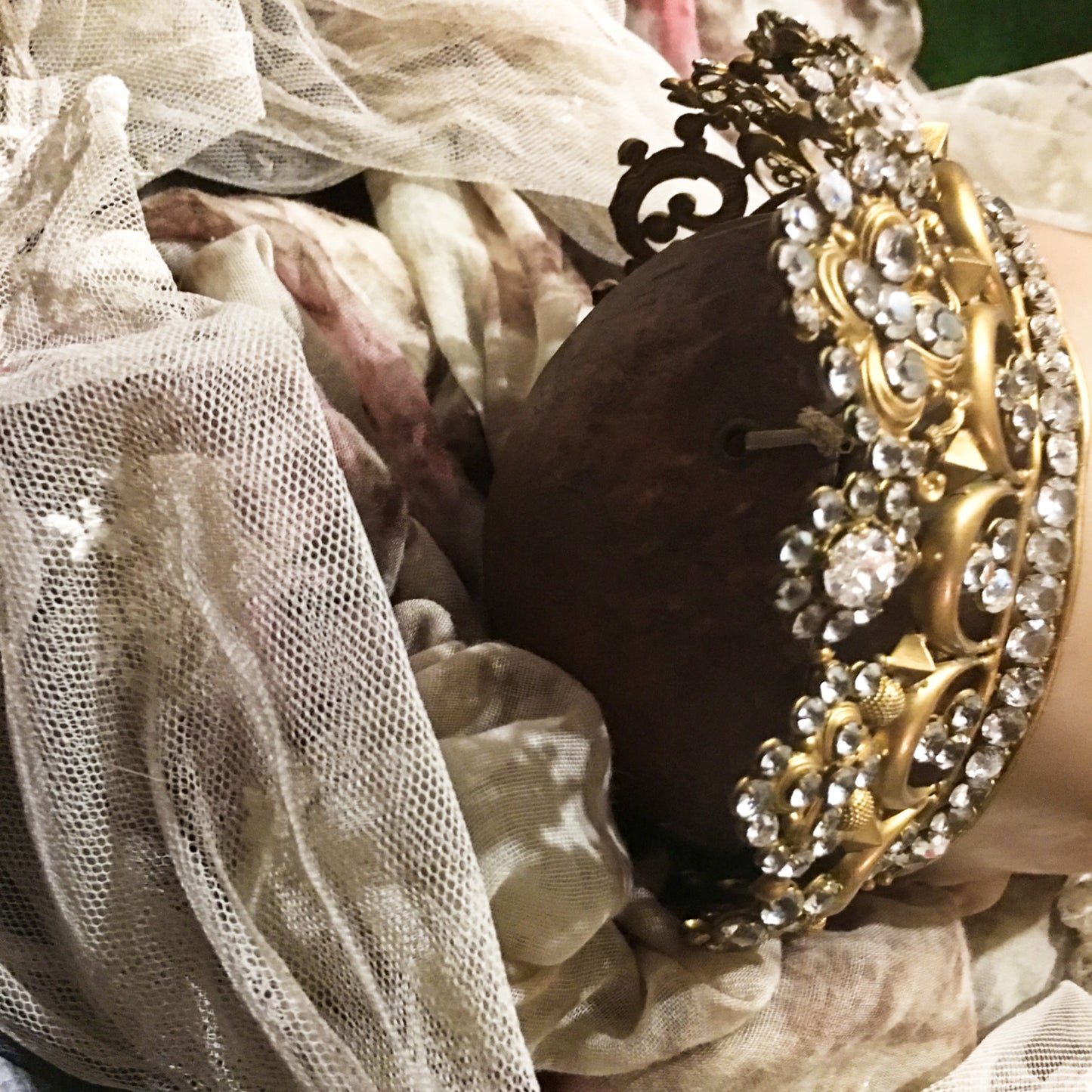 19th Century Santos Wax Relik Head