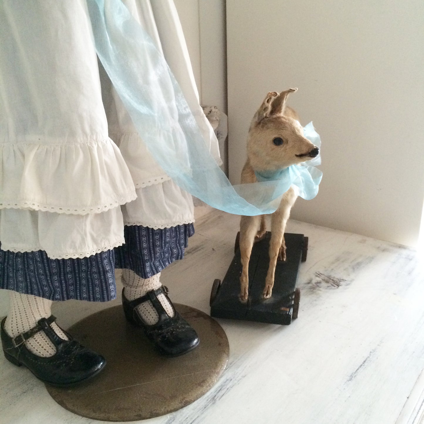 1920s German Pull Toy Baby Fawn Doll
