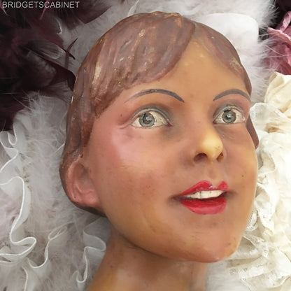 1920s French Wax Girl Head Signed