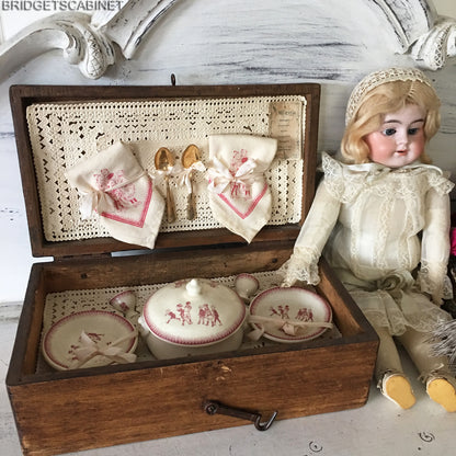1900s French Dinnerware Set Doll