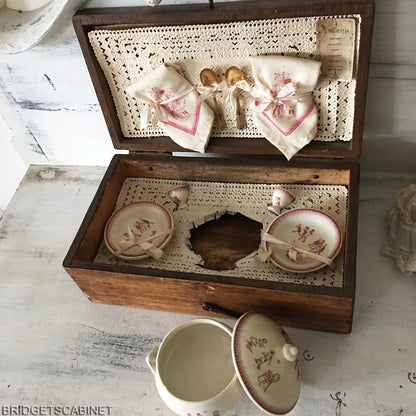 1900s French Dinnerware Set Doll