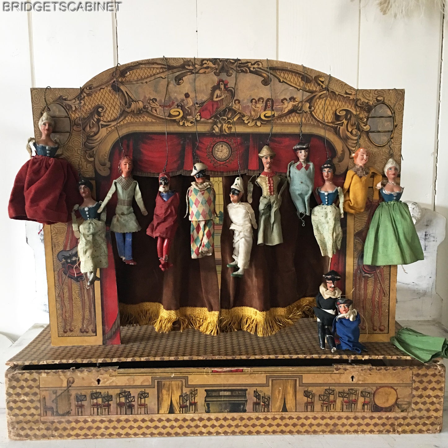 1900s Commedia Dell'Arte Puppet Theater