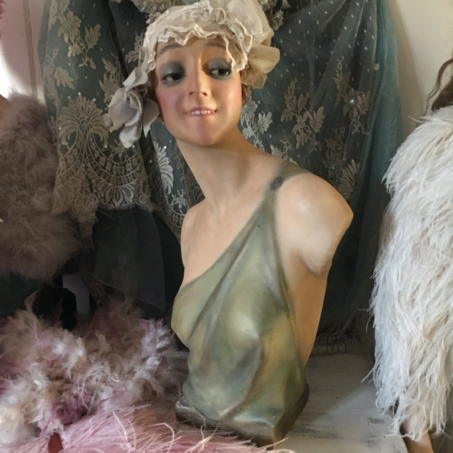 1920s Art Deco Wax Bust