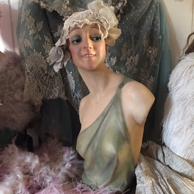 1920s Art Deco Wax Bust