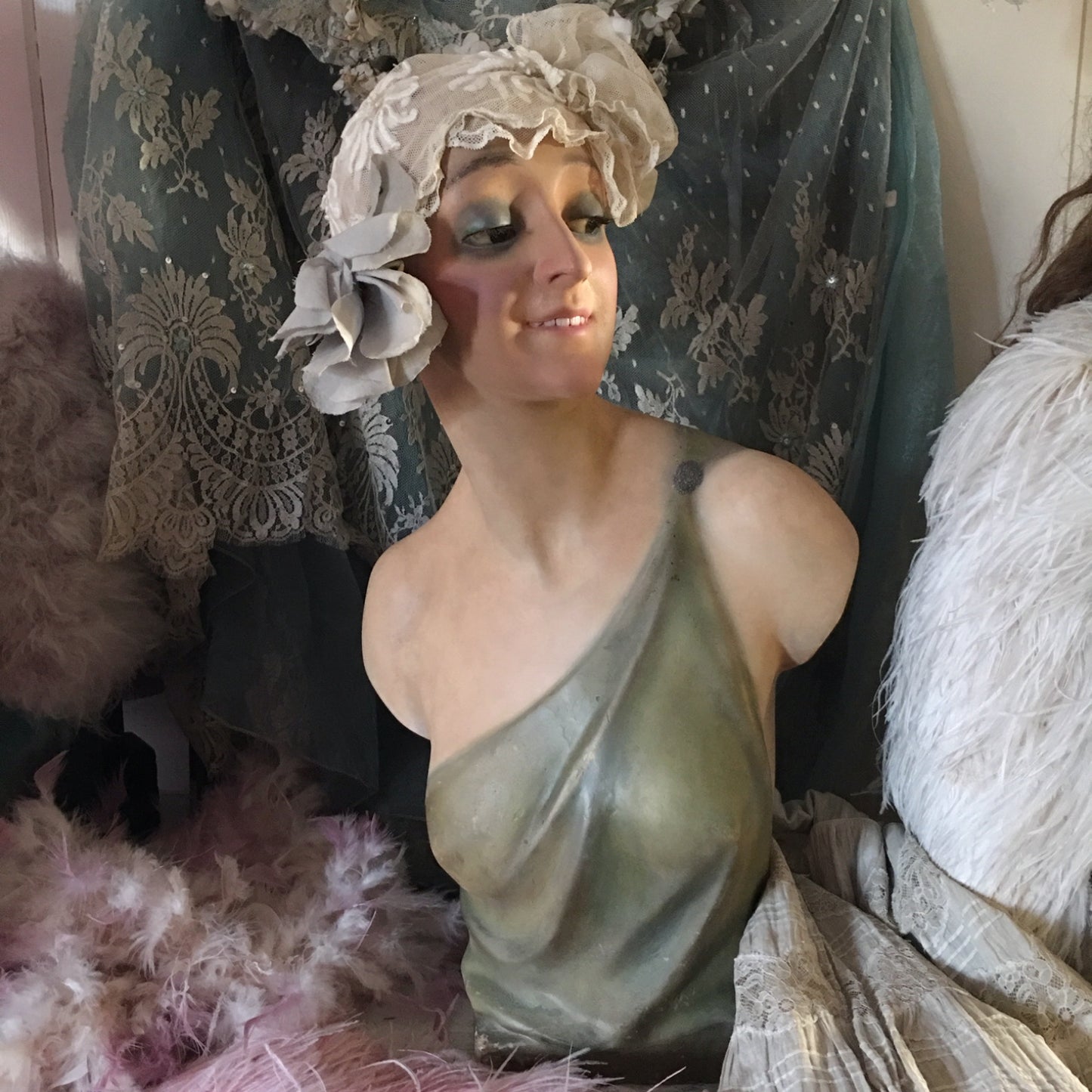 1920s Art Deco Wax Bust