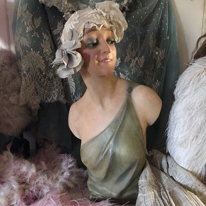 1920s Art Deco Wax Bust