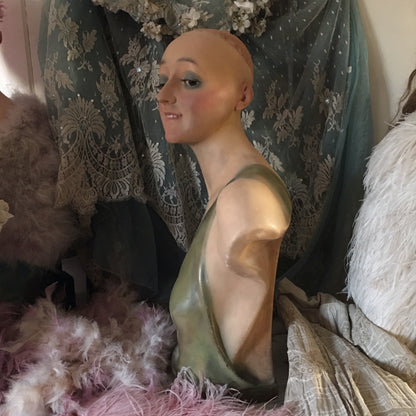 1920s Art Deco Wax Bust
