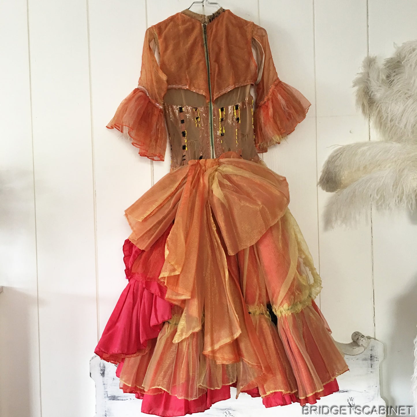 Vintage Stage Folies Bergeres CanCan Costume Dress