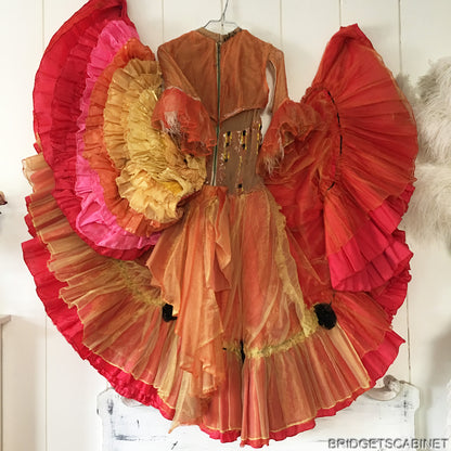 Vintage Stage Folies Bergeres CanCan Costume Dress