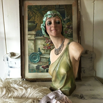 1920s Art Deco Wax Bust