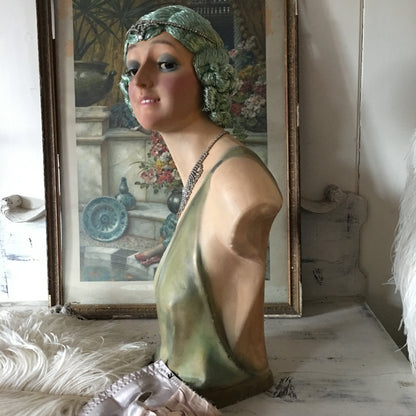 1920s Art Deco Wax Bust