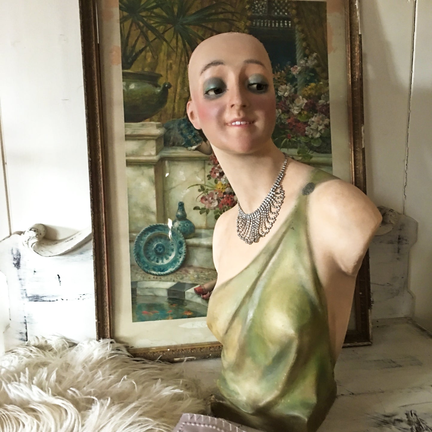 1920s Art Deco Wax Bust