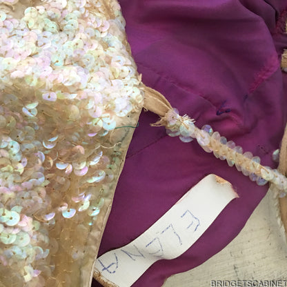 1940s Sequin Vintage Evening Show Dress