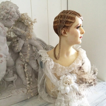 1920 French Wax Molded Hair Bust