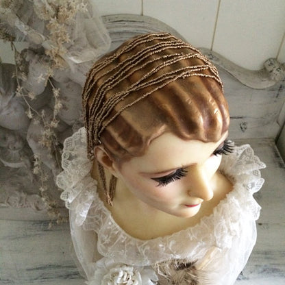 1920 French Wax Molded Hair Bust