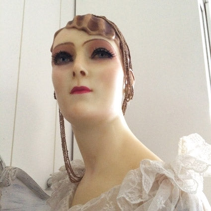 1920 French Wax Molded Hair Bust