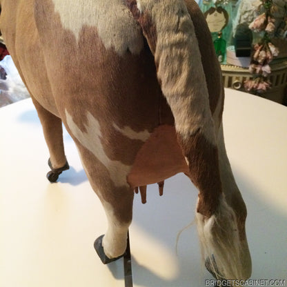 1880s rare Pull-Toy Cow on Wheels