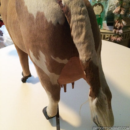 1880s rare Pull-Toy Cow on Wheels