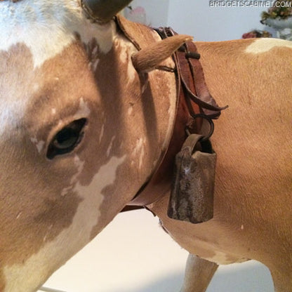 1880s rare Pull-Toy Cow on Wheels