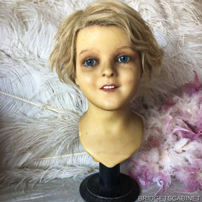 1900s Counter Top Wax Child Head
