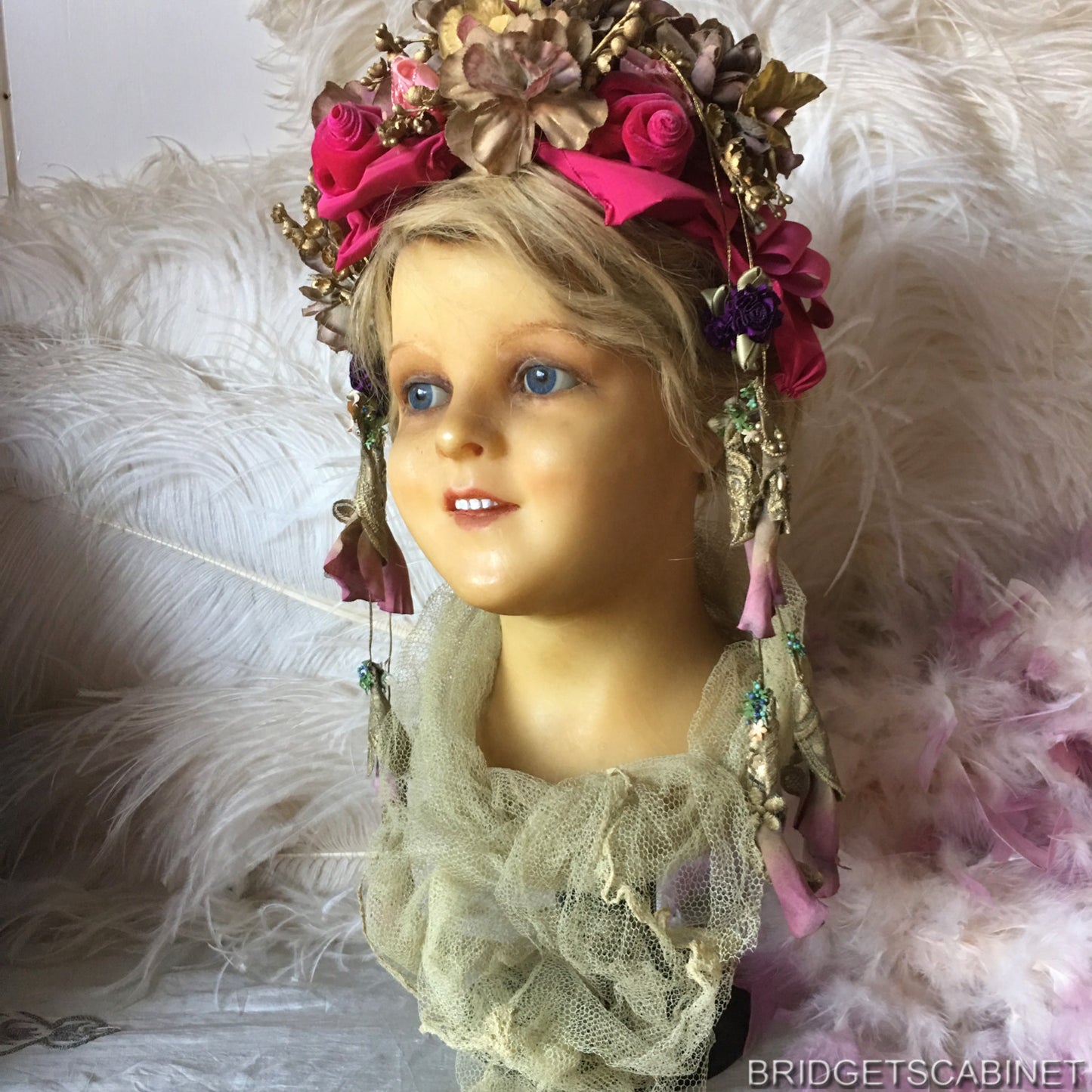 1900s Counter Top Wax Child Head