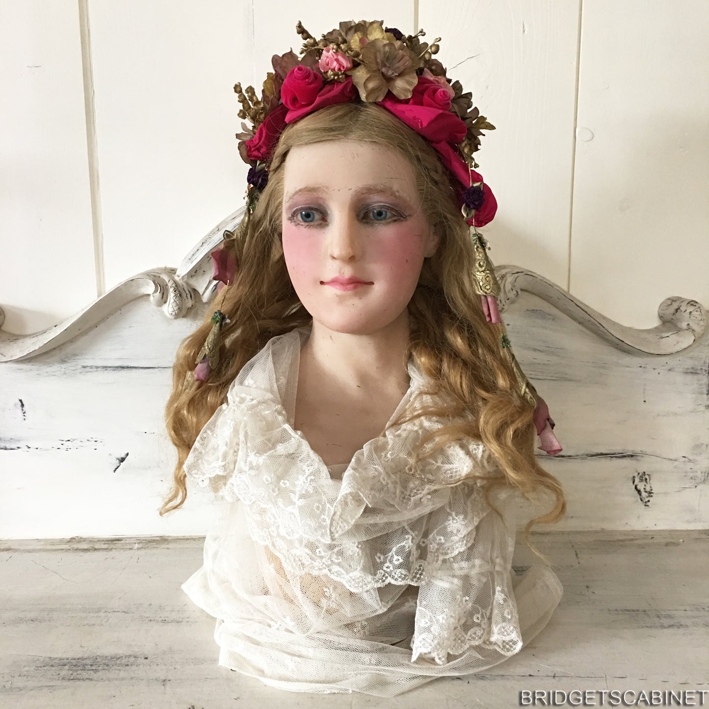 1900s French Wax Bust Display