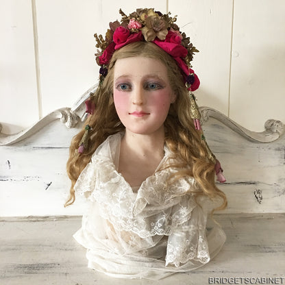 1900s French Wax Bust Display