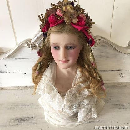 1900s French Wax Bust Display