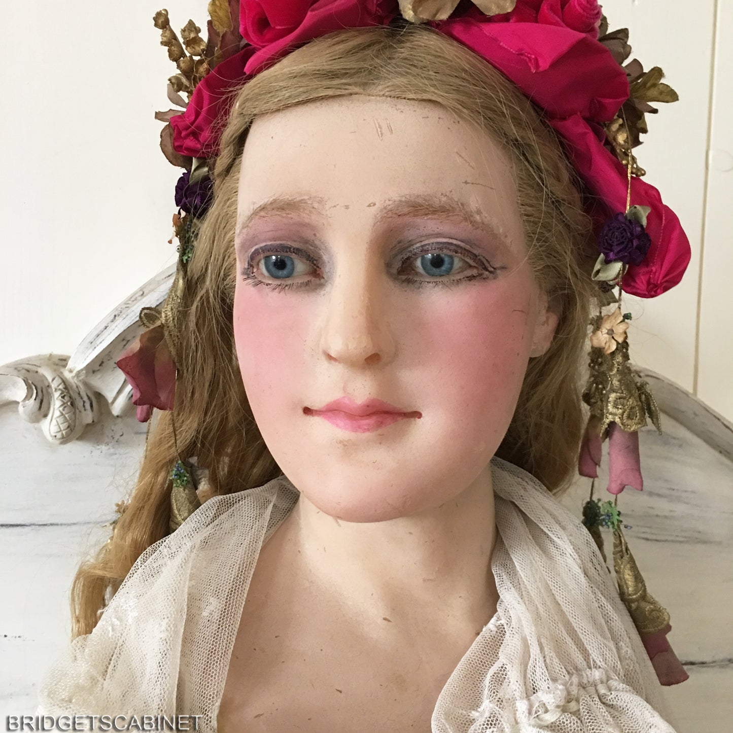 1900s French Wax Bust Display