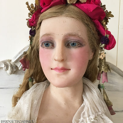 1900s French Wax Bust Display