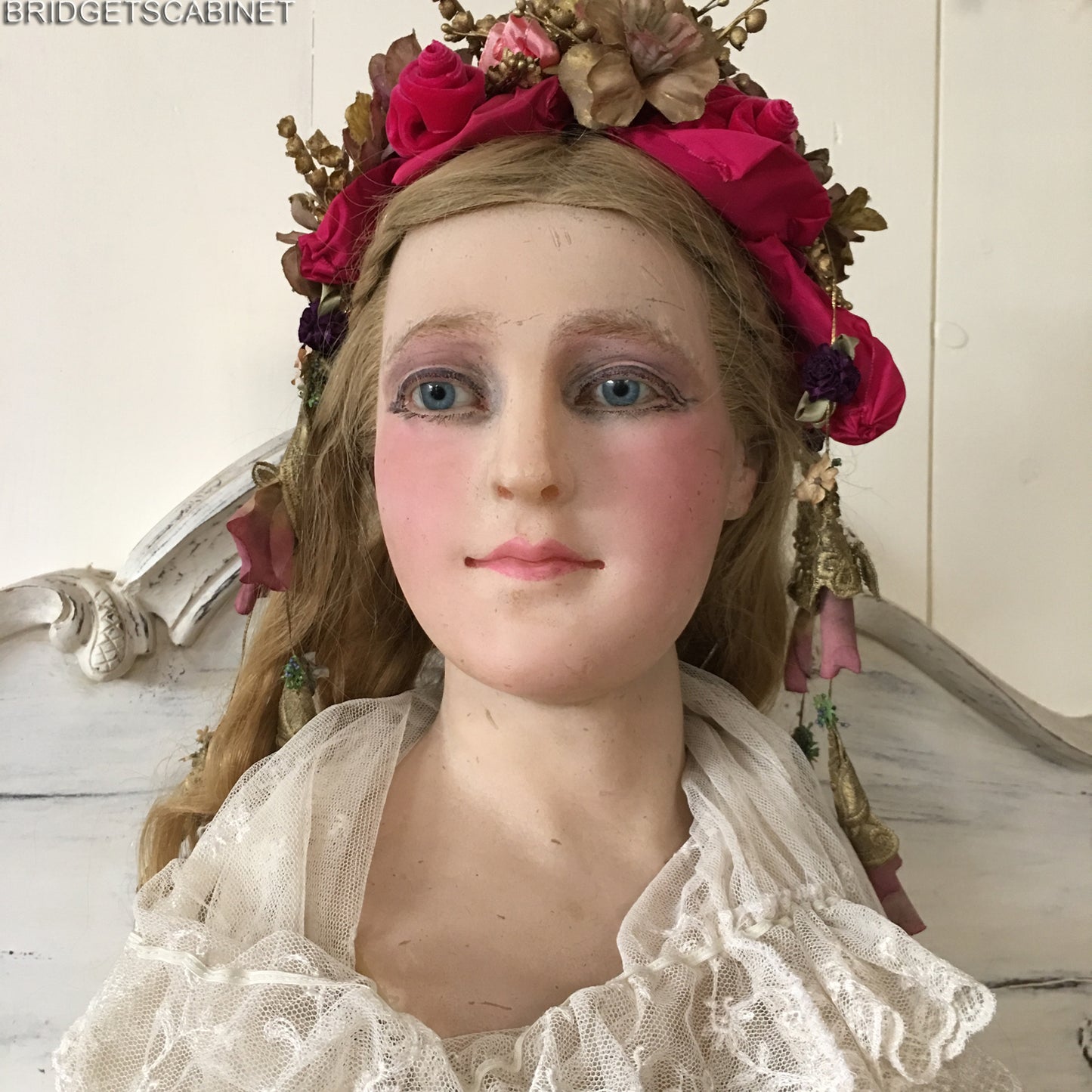 1900s French Wax Bust Display