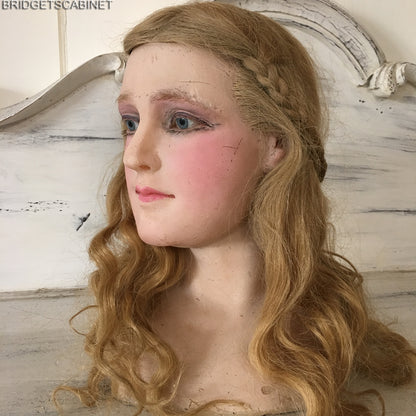 1900s French Wax Bust Display