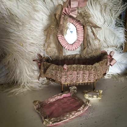 Antique French Lace Doll Bed